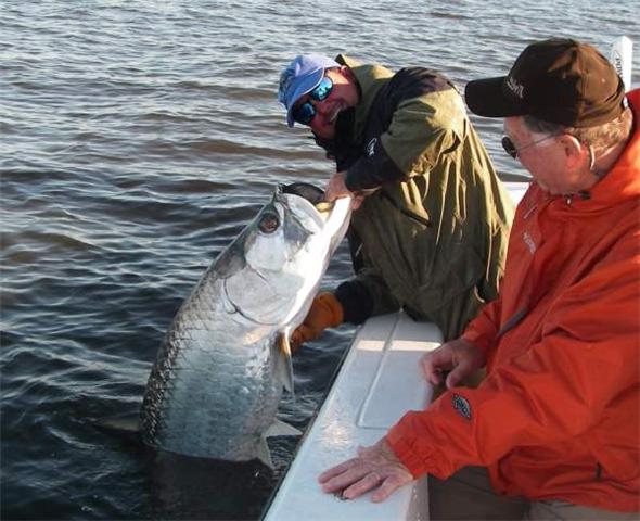 Fishing for Tarpon just after a cold front, April 2009