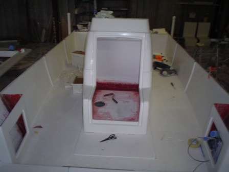 Tarpon boat console glassed to deck